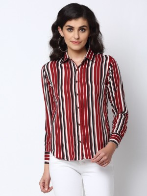 Enchanted Drapes Women Striped Casual Multicolor Shirt