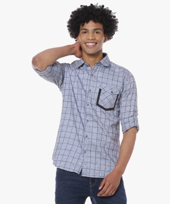 CAMPUS SUTRA Men Checkered Casual Grey Shirt