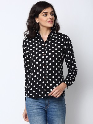 Enchanted Drapes Women Printed Casual Black Shirt