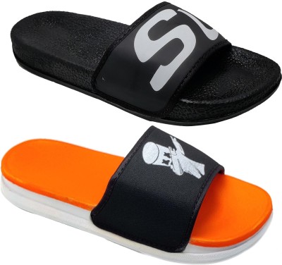 World Wear Footwear Men Slides(Multicolor , 10)