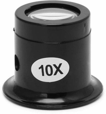 DIY 10X Monocular Glass Magnifier Loop Jewelry Repair Tools 10x eye loupe glass(Black)