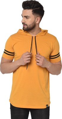 UNICUS APPAREL Solid Men Round Neck Yellow T-Shirt