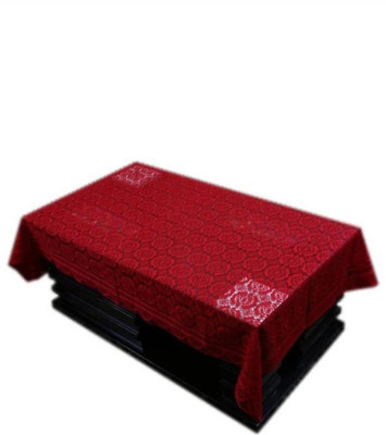 onterio fabs Floral 4 Seater Table Cover(MAHROON, Cotton)