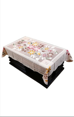 onterio fabs Floral 4 Seater Table Cover(cofee, Cotton)