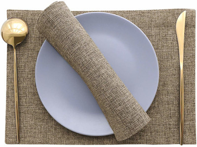 Casanest Rectangular Pack of 6 Table Placemat(Brown, Jute)