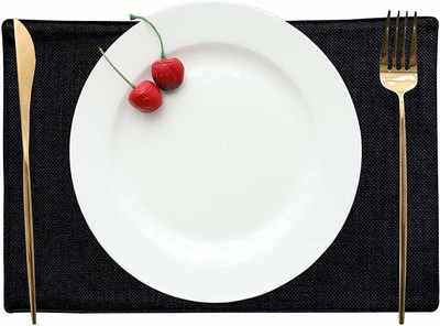 Casanest Rectangular Pack of 6 Table Placemat(Grey, Jute)