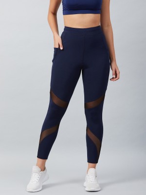 BLINKIN Solid Women Dark Blue Tights