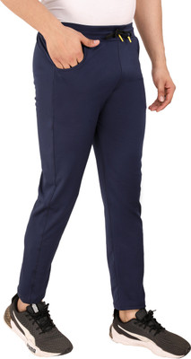 A P creation Solid Men Dark Blue Track Pants