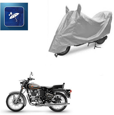 Atulit enterprises Two Wheeler Cover for Royal Enfield(Bullet 500, Silver)