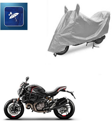 SRENTERPRISES Two Wheeler Cover for Ducati(Monster 82, Silver)