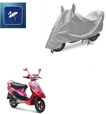 SRENTERPRISES Two Wheeler Cover for TVS(Scooty Pep+, Silver)