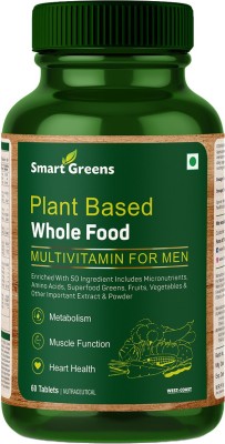 Smart Greens Plant Based Wholefood Multivitamin for Men Enriched – 60 Tablets(60 Tablets)