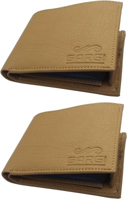 Gargi Men Evening/Party, Casual Beige Artificial Leather Wallet(7 Card Slots, Pack of 2)