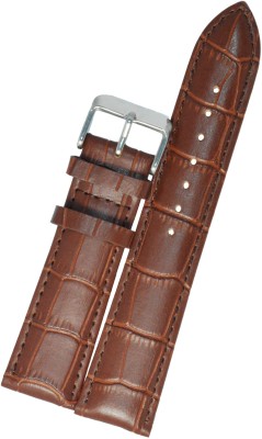 SURU Croco Padded Ogive Tip D6112 20 mm Genuine Leather Watch Strap(Brown)