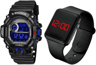 HUNTER HAWK Alarm/Day-Date Multi functional(Pack of 2) Digital Watch  - For Men