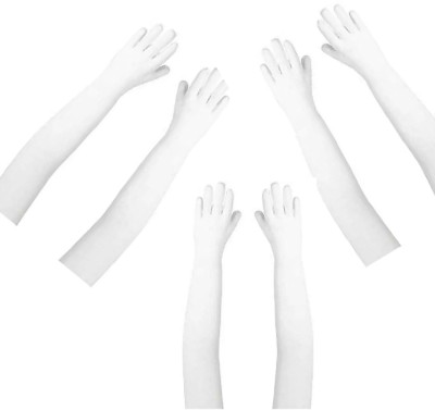 Buyra Cotton Arm Sleeve For Men & Women(Free, White)