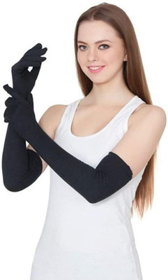 Shambhavi Cotton Arm Sleeve For Men & Women(Free, Black)