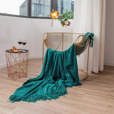 Cazimo Self Design Single Throw for  AC Room(Polyester, Green)