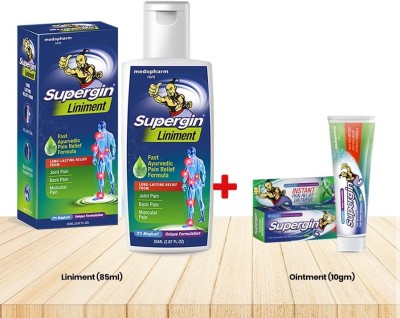 Supergin Liniment Joint Pain Specialist 85ml & Ointment 10G Combo Gel(2 x 1 Units)