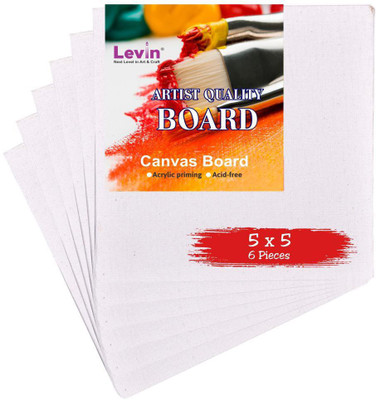 Levin canvas board Cotton Grain Board Canvas (Set of 6)(White)