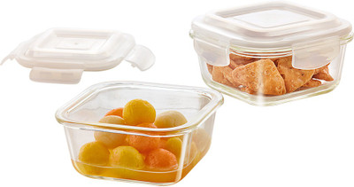 BOROSIL Glass Grocery Container  - 840 ml(Pack of 2, Clear)