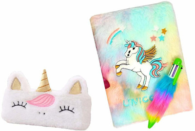 FATFISH unicorn A5 Diary Ruled 100 Pages(Multicolor, Pack of 3)