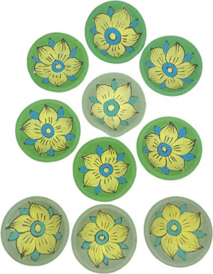 om craft villa Earthenware (Pack of 10) Table Diya Set(Height: 1 inch)