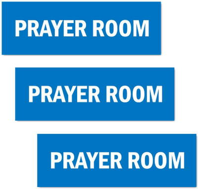 Mindcraftz Prayer Room Signboard Pack of 3 Blue color | 12 x 4 inches Emergency Sign