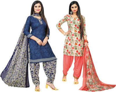 ANAND Crepe Floral Print Salwar Suit Material