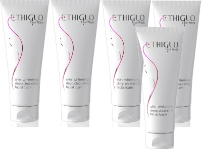 ETHIGLO Skin whitening  (70ml) : It deep cleanses : Pack of 5 Face Wash(350 ml)