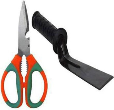 IBEX Garden Tool Set of 2 Includes, Pack of 2 For Multipurpose Use (Scissor & 2 Inch Khurpi) Garden Tool Kit(2 Tools)