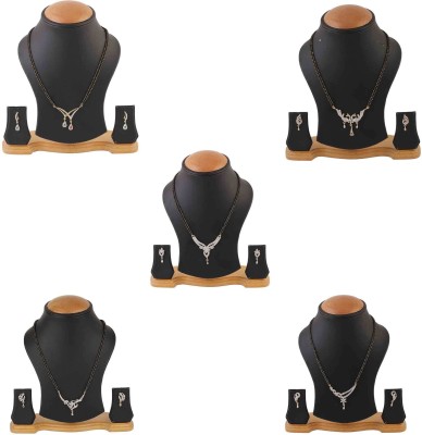 KENNICE Alloy Gold-plated Silver, Black Jewellery Set(Pack of 1)