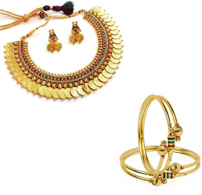 ZENEME Alloy Gold-plated Gold Jewellery Set(Pack of 1)
