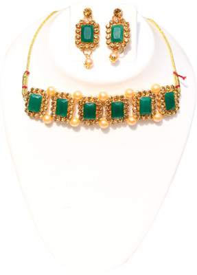 Geetanjali Brass Green Jewellery Set(Pack of 1)