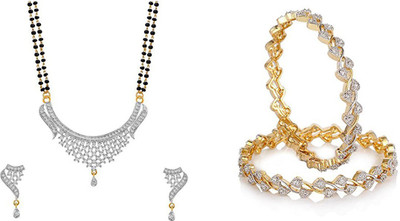 ZENEME Alloy Gold-plated Multicolor Jewellery Set(Pack of 1)