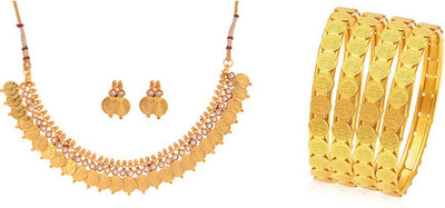 ZENEME Alloy Gold-plated Gold Jewellery Set(Pack of 1)