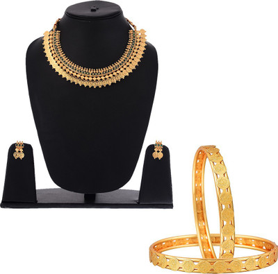 ZENEME Alloy Gold Jewellery Set(Pack of 1)