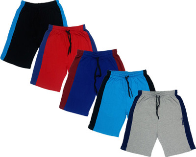IndiWeaves Short For Boys & Girls Casual Solid Cotton Blend(Multicolor, Pack of 5)