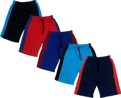 IndiWeaves Short For Boys Casual Solid Cotton Blend(Multicolor, Pack of 5)
