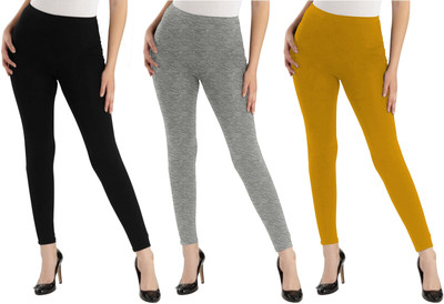 OASIS Ankle Length  Western Wear Legging(Black, Grey, Yellow, Solid)