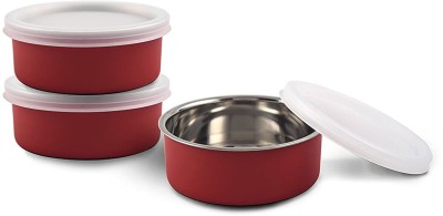 AN Enterprises Round Shape Microwave Safe Lunch Box Leak Proof Lunch Box 3 Containers Lunch Box(300 ml)
