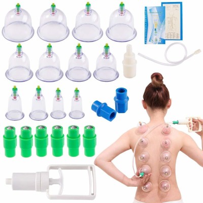Vinban 12 Cups Chinese Medical Magnetic Accupunture Vacuum Cupping Set Measurement Tape(10 mm)
