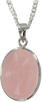 KUNDLI GEMS Rose Quartz Pendant Original Stone Rose Quartz Astrological and Fashionable Silver Quartz Stone