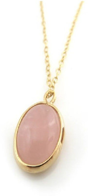 RATAN BAZAAR Rose Quartz Pendant Original Stone Rose Quartz Astrological and Fashionable Gold-plated Quartz Stone
