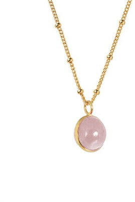 RATAN BAZAAR Rose Quartz Pendant Original Stone Rose Quartz Astrological and Fashionable Gold-plated Quartz Stone
