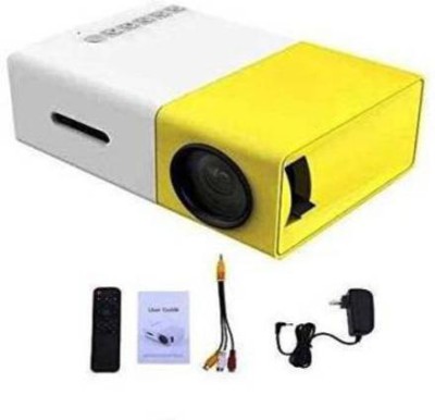 Zrose Portable LED Projector Office. HD Theater Support USB HDMI Mini 1080p EU Plug 600 lm (400 lm) Portable Projector(Yellow)