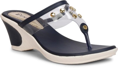 Denill Women Wedges(Blue , 3)