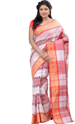 Ruuprekha Checkered Bollywood Pure Cotton Saree(Multicolor)