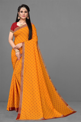 Dhami Printed Bollywood Art Silk Saree(Yellow)