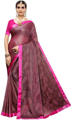 A V Sarees Printed Daily Wear Lycra Blend Saree(Purple)